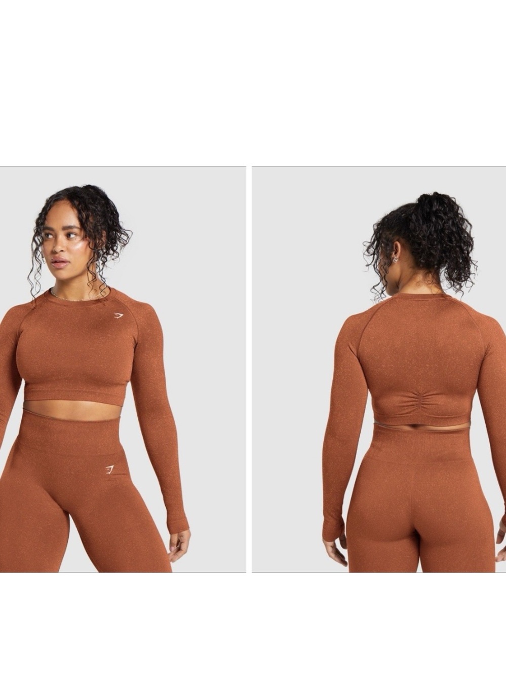 Gymshark Adapt Fleck Seamless Long Sleeve Crop Top